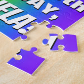 35e verjaardag: kleurrijk, vun regenboogpatroon #  legpuzzel (Zijkant)