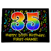 35e verjaardag - Kleurrijke muzieksymbolen, Rainbo Groot Cadeauzakje (Voorkant)