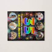 35e verjaardag: Leuke regenboog #, Aangepaste naam Legpuzzel (Horizontaal)