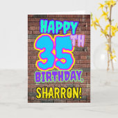 35e verjaardag - Leuke, stedelijke graffiti geïnsp Kaart (Gele Bloem)