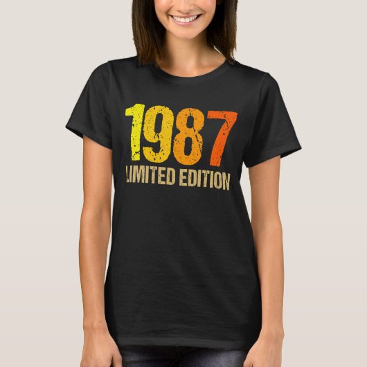 35e verjaardag Mannen dames 35 jaar 1987 5 T-shirt (Voorkant)