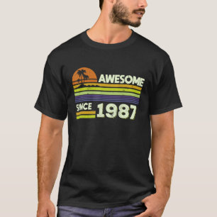 35e verjaardag Mannen Vrouwen Geweldige sinds 1987 T-shirt
