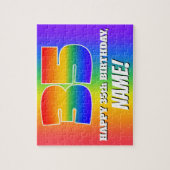 35e verjaardag — Meerkleurig regenboogpatroon "35" Legpuzzel (Verticaal)
