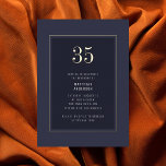 35e Verjaardag minimaal Elegant Donkergoud Lijst Folie Uitnodiging<br><div class="desc">35e Verjaardag Minimal Elegant Donkergrijs Paarse Goud Lijst Folie Verjaardagsfeestuitnodiging</div>