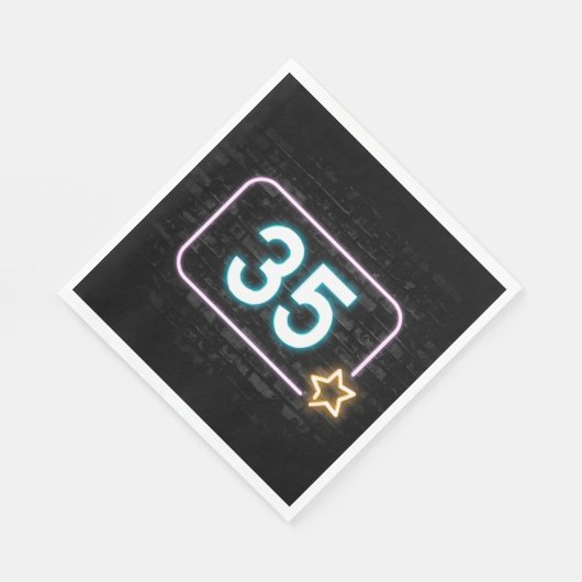 35e verjaardag Neon Sign On Brick Servet (Hoek)