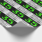 35e verjaardag - Nerdy / Geeky stijl "35" en naam Cadeaupapier (Hoek)