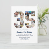 35e verjaardag nummer 35 aangepaste fotocollage kaart (Staand voorkant)