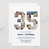 35e verjaardag nummer 35 aangepaste fotocollage kaart (Voorkant / Achterkant)