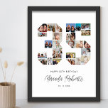 35e verjaardag nummer 35 aangepaste fotocollage poster<br><div class="desc">Vier 35e verjaardag met dit gepersonaliseerde nummer 35 fotocollage poster. Dit aanpasbare geschenk is ook perfect voor trouwdag. Het is een geweldige manier om waardevolle herinneringen van je bruiloft en getrouwd leven weer te geven. Het poster bevat een collage van foto's die die speciale momenten vastleggen, en het kan worden...</div>