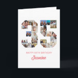 35e verjaardag nummer 35 foto collage gepersonalis kaart<br><div class="desc">Vier gedenkwaardige 35e verjaardag met deze schattige kaart. Het is een gepersonaliseerde fotocollage verjaardagskaart waarmee u een echt uniek en memorabel ontwerp kunt creëer. Met deze aanpasbare sjabloon kunt u uw eigen gekoesterde foto's invoegen en de kostbare momenten van het jaar vastleggen. Deze aangepaste kaart is perfect voor het herdenken...</div>