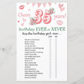 35e verjaardag ooit of nooit (Voorkant)