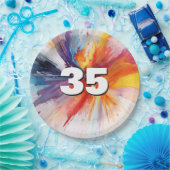 35e verjaardag Paint Blast Papieren Bordje (Feest)
