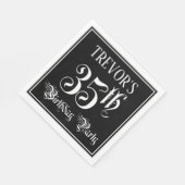 35e verjaardag Partij — Fancy Manuscript + de Naam Servet (Hoek)