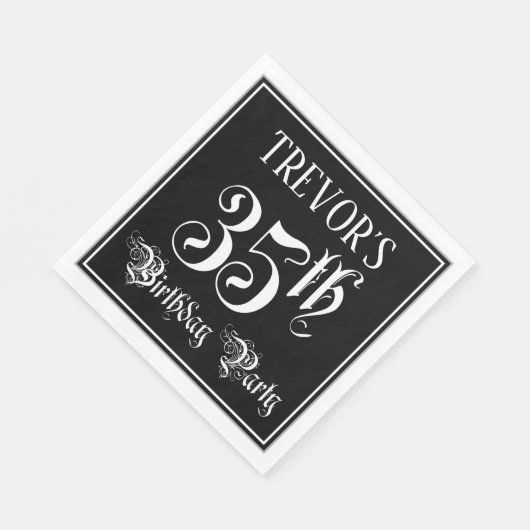 35e verjaardag Partij — Fancy Manuscript + de Naam Servet (Hoek)