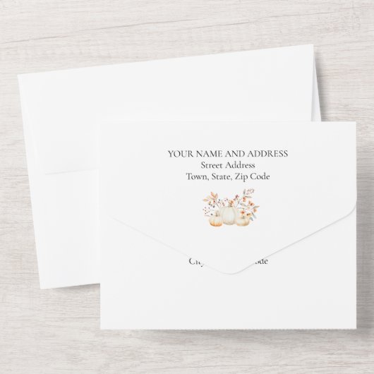 35e Verjaardag Party Pompoen Fall Bladeren All In One Uitnodiging (Achterkant)