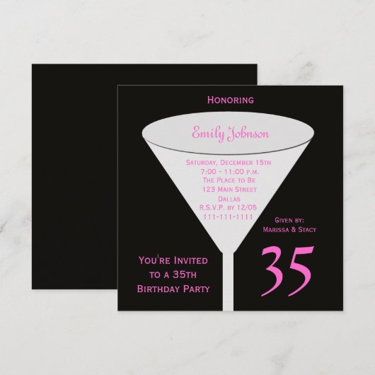 35e verjaardag Party uitnodiging 35e Toast (Voorkant / Achterkant)