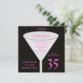 35e verjaardag Party uitnodiging 35e Toast (Staand voorkant)