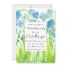 35e verjaardag Party uitnodiging Blauwe Wildbloeme