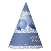 35e verjaardag Random Number Pattern Blue/White Feesthoedjes (Links)