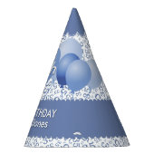 35e verjaardag Random Number Pattern Blue/White Feesthoedjes (Rechts)