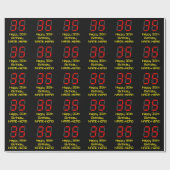 35e verjaardag: Red Digital Clock Style "35" + naa Cadeaupapier (Vlak)
