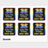 35e verjaardag: Regenboogspectrum # 35, Aangepaste Vierkante Sticker (Vel)