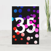35e verjaardag RegenboogStippen op zwart Kaart (Voorkant)