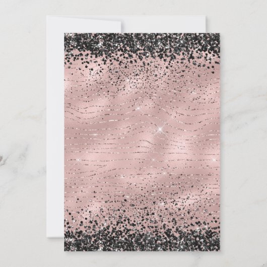 35e verjaardag Roos Gold en zwarte glitter Bedankkaart (Achterkant)