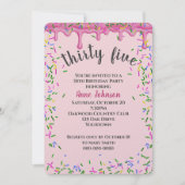 35e verjaardag roze ijsjes en strooisel kaart (Voorkant)