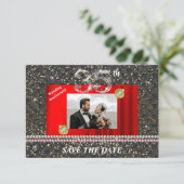 35e verjaardag Save the Date | Emerald & Foto Kaart (Staand voorkant)