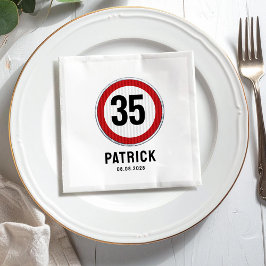35e Verjaardag Snelheidslimiet Bord - ELKE LEEFTIJ Servet