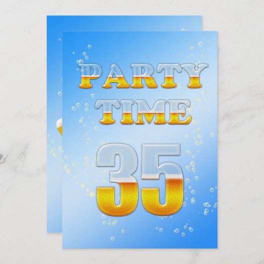 35e verjaardag uitnodiging met bier (Voorkant / Achterkant)