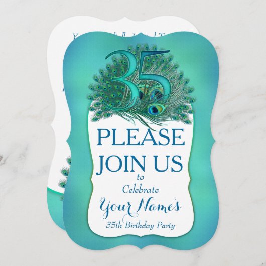 35e verjaardag Uitnodigingen (Voorkant / Achterkant)