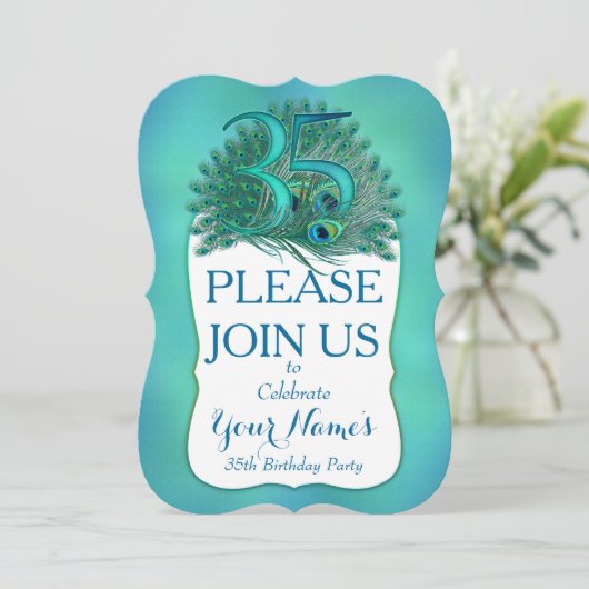 35e verjaardag Uitnodigingen (Staand voorkant)