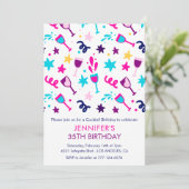 35e verjaardag uitnodigingen Cocktail Modern Pink (Staand voorkant)