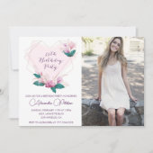 35e verjaardag uitnodigingen Elegant Boho Foto (Voorkant)