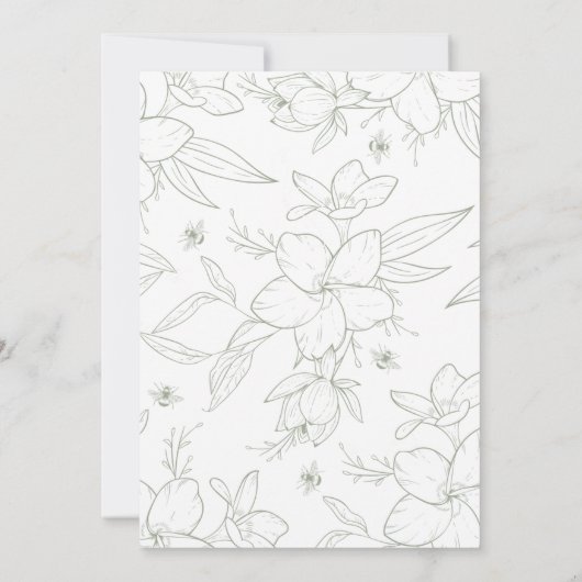 35e verjaardag uitnodigingen Elegant Floral (Achterkant)