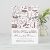 35e verjaardag uitnodigingen Mannen Beer  (Staand voorkant)