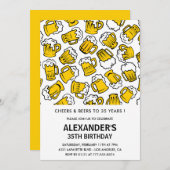 35e verjaardag uitnodigingen Mannen Cheers en Beer (Voorkant / Achterkant)