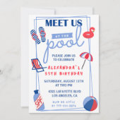 35e verjaardag uitnodigingen Pool Party Zomer (Voorkant)