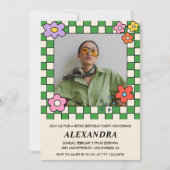 35e verjaardag uitnodigingen Retro Groovy Bloemen (Voorkant)