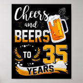 35e verjaardag van bier en kaas tot 35 jaar poster (Voorkant)