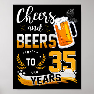 35e verjaardag van bier en kaas tot 35 jaar poster