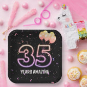 35e verjaardag van de ballonnen en Confetti Papieren Bordje (Feest)