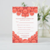 35e verjaardag van de koraalbruiloft hartslagkaart RSVP kaartje (Staand voorkant)