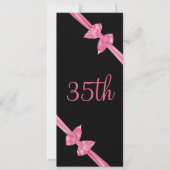 35e verjaardag van Elegant Roze Satin Bows Kaart (Voorkant)
