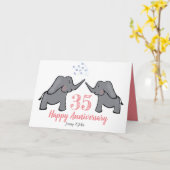 35e verjaardag van het koraalhuwelijk schattige ol kaart (Gele Bloem)