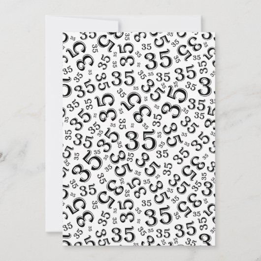 35e verjaardag van het Zwarte en Witte Patroon Kaart (Achterkant)