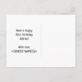 35e verjaardag: Vet, Vun, Eenvoudig, Regenboog 35 Briefkaart (Achterkant)