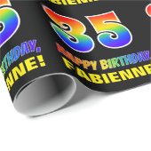 35e verjaardag: Vet, Vun, Eenvoudig, Regenboog 35 Cadeaupapier (Rol Hoek)